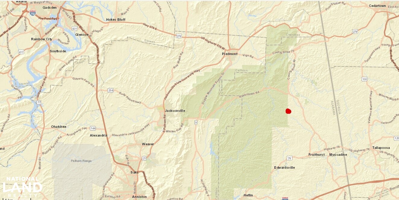 Acreage adjoining National Park in Cleburne County, Alabama (14 Photos